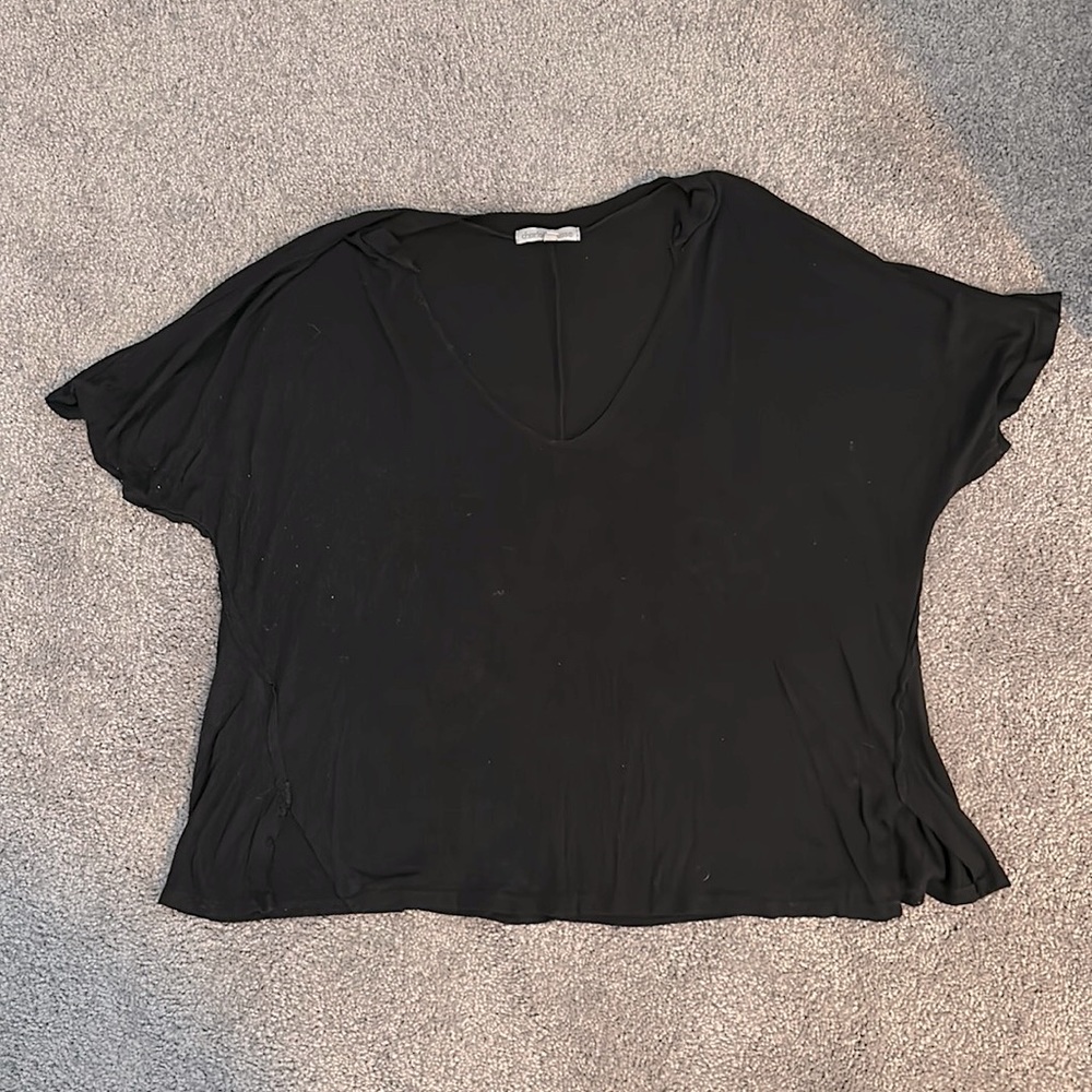 Charlotte Russe Black V-neck crop top size: XS